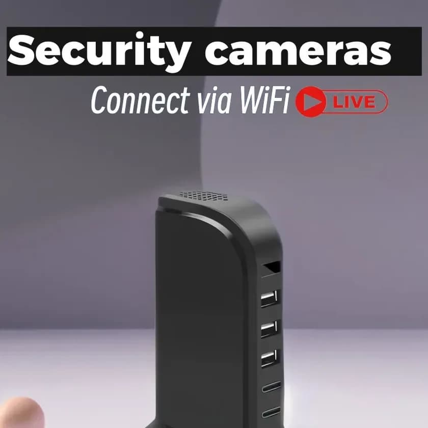 USB-port tower — ports / pinhole crop