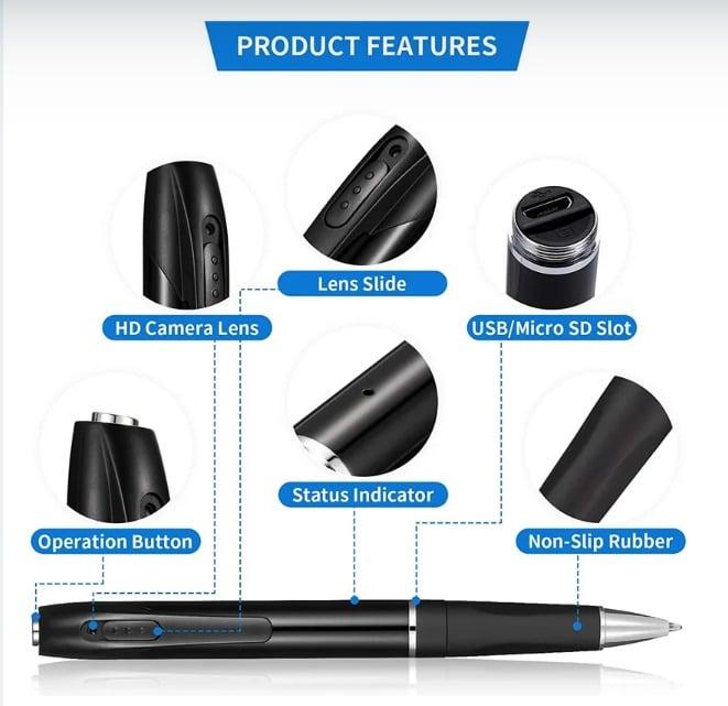 Wi-Fi Video Recording Pen wifi,motion_detection,1080p,audio,app_control 1080P - Thumbnail 7