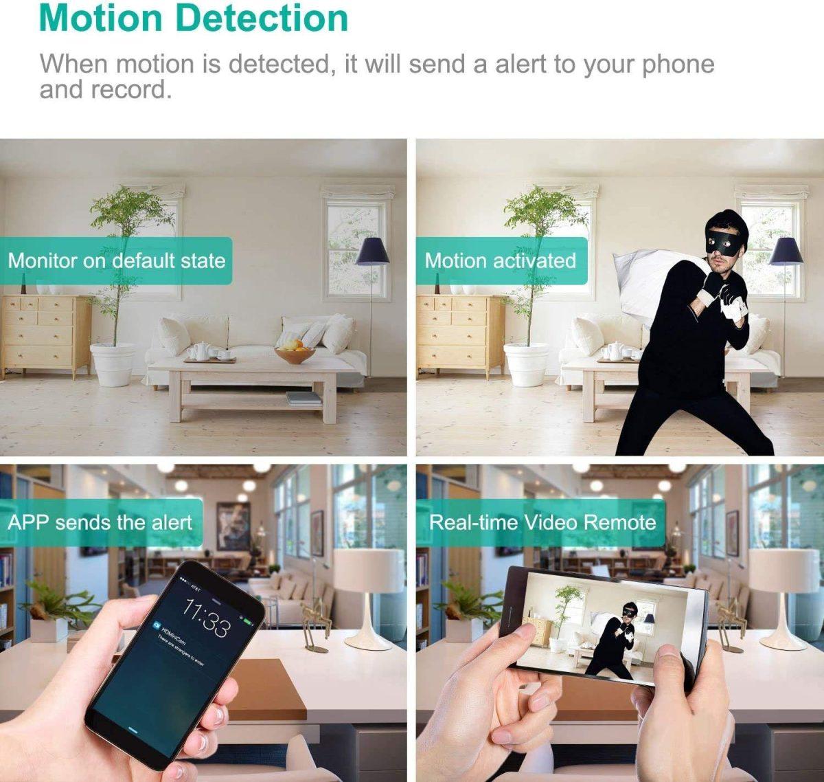 Xc2 1080P HD Hidden Camera Clock wifi,night_vision,motion_detection,1080p,app_control 1080P - Thumbnail 4